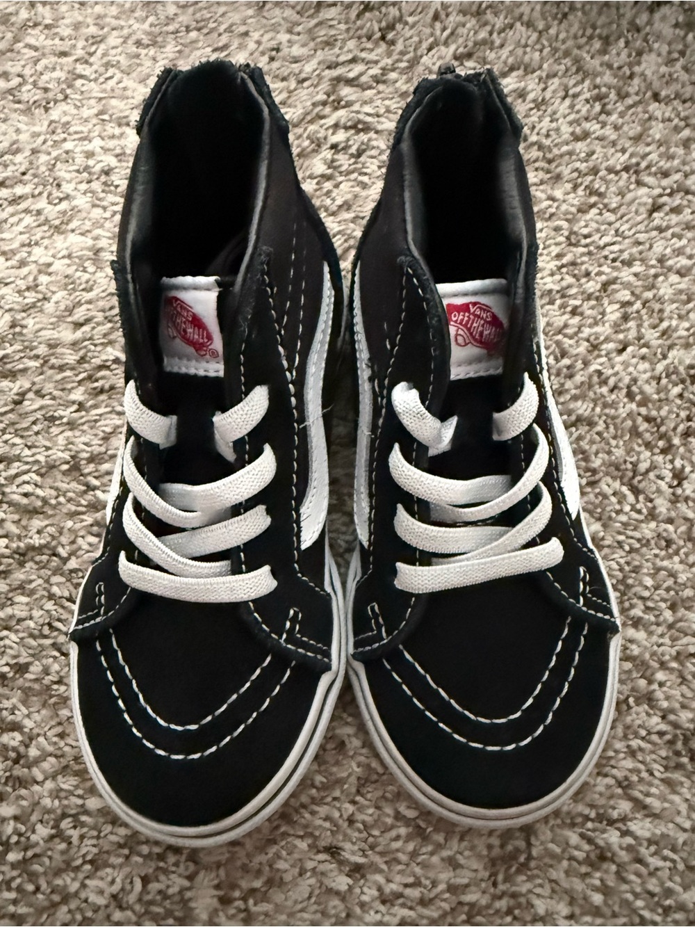 Vans Kids Black and White High-Top Sneakers